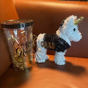 Graduation Unicorn  and Tumbler Set